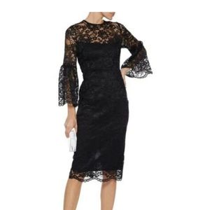 Iris & Ink Black Lace Midi Dress Size 10